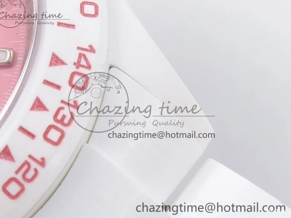 MiroTime 1231 TopPick Daytona AET White Solid Ceramic Case and Bracelet Pink Dial ZF 1:1 Best Edition SH 1650